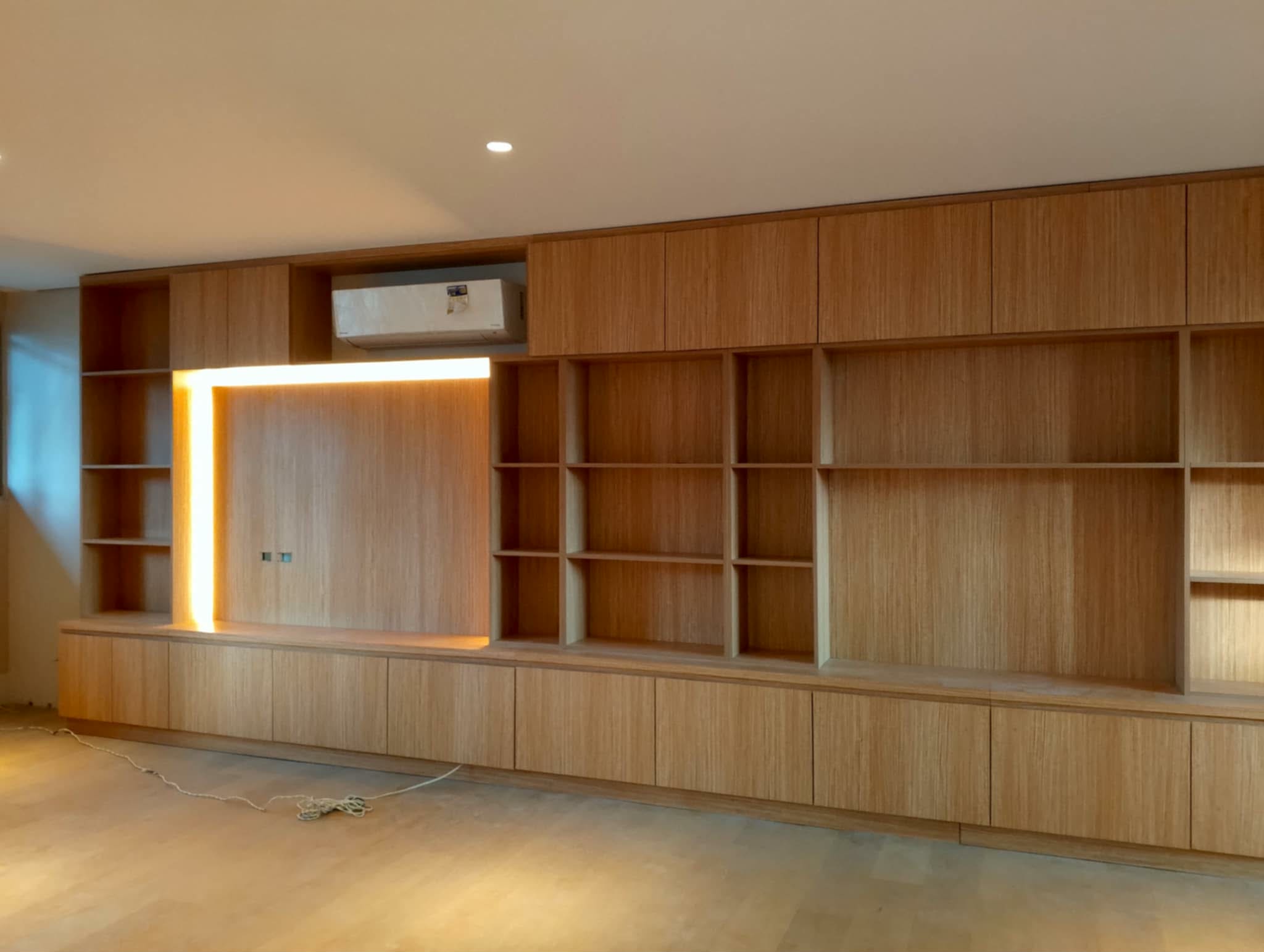Elegant kitchen with dark wooden cabinets
